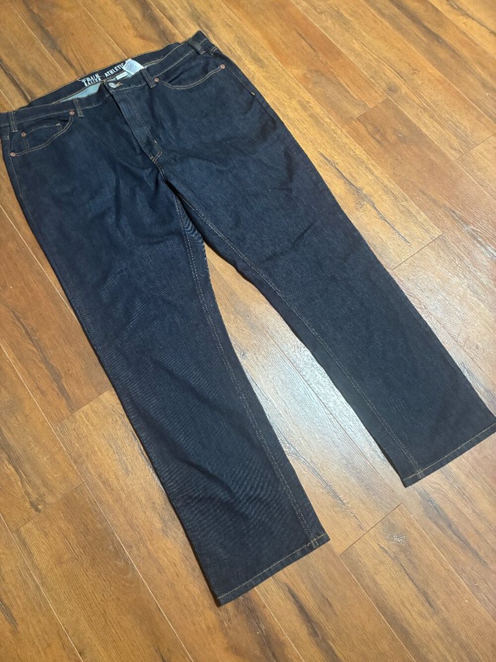 True Nation Fit By DXL Mens 46x34 Dark Wash Blue Athletic Fit Straight Jeans NWT
